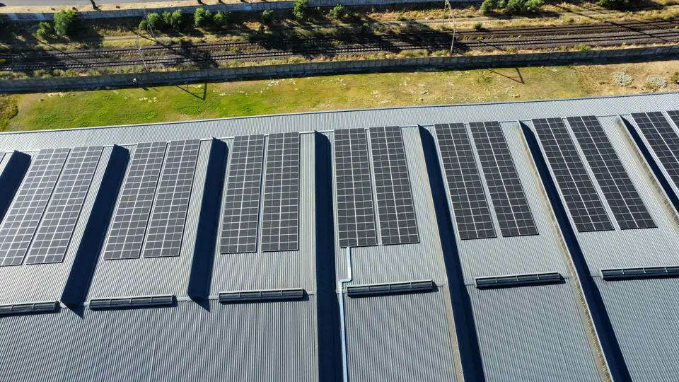 Saw-tooth industrial roofs with panels on every pitch